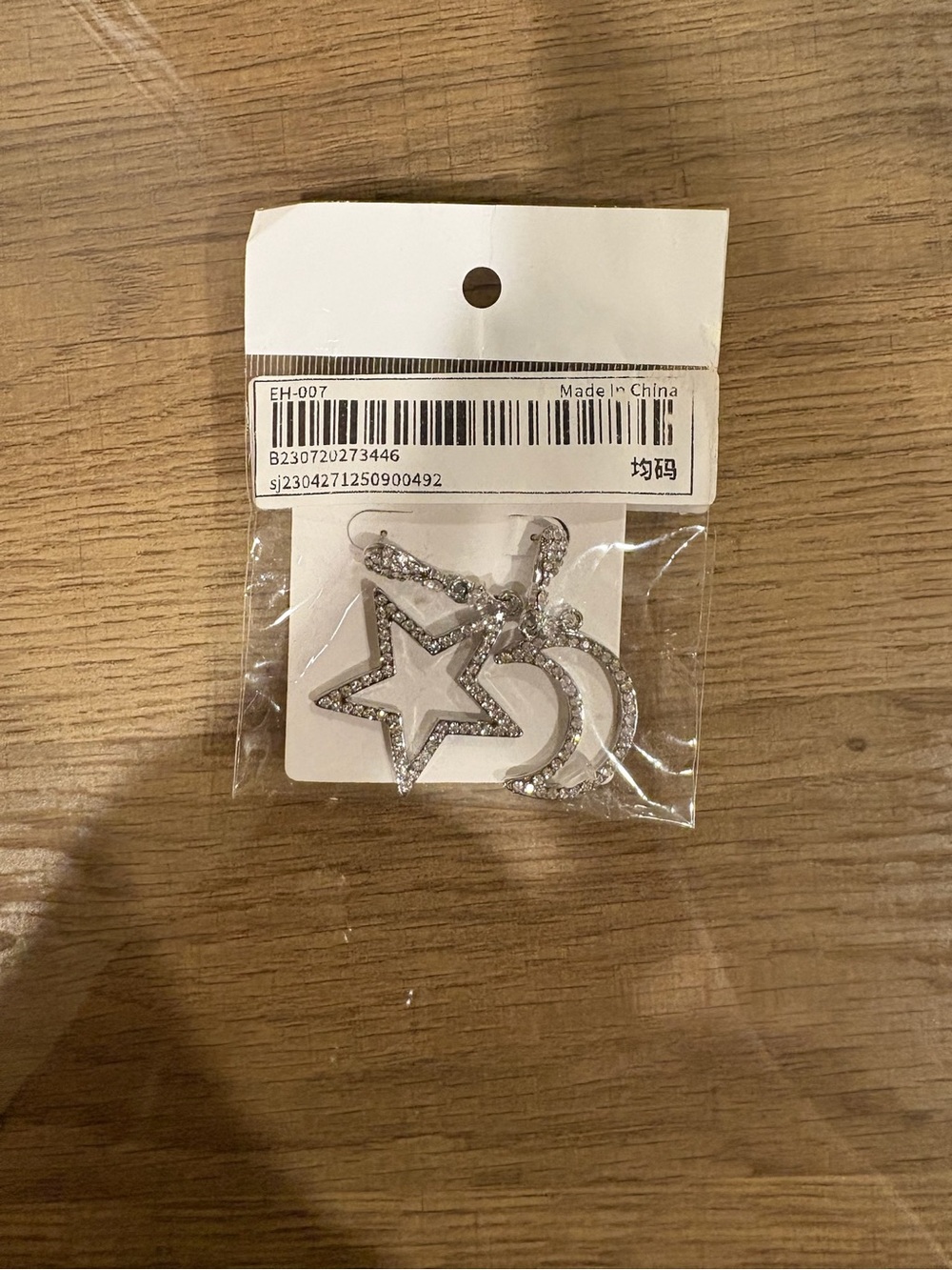 Silver Star and Crescent Dangle Earrings - Women Accessories